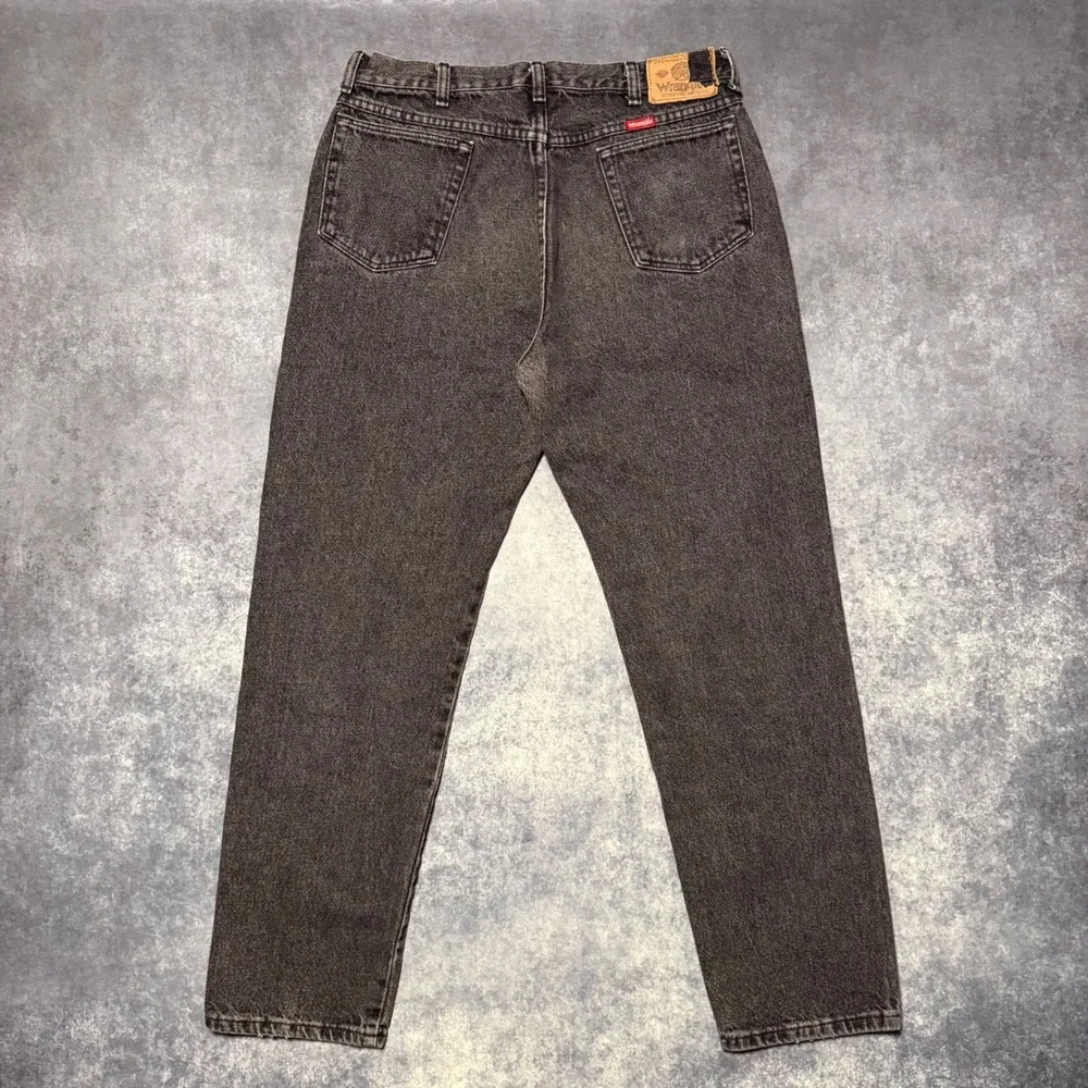 Vintage‎ Wrangler Black Jeans Mens 34x32 Made in USA 100% Cotton Faded